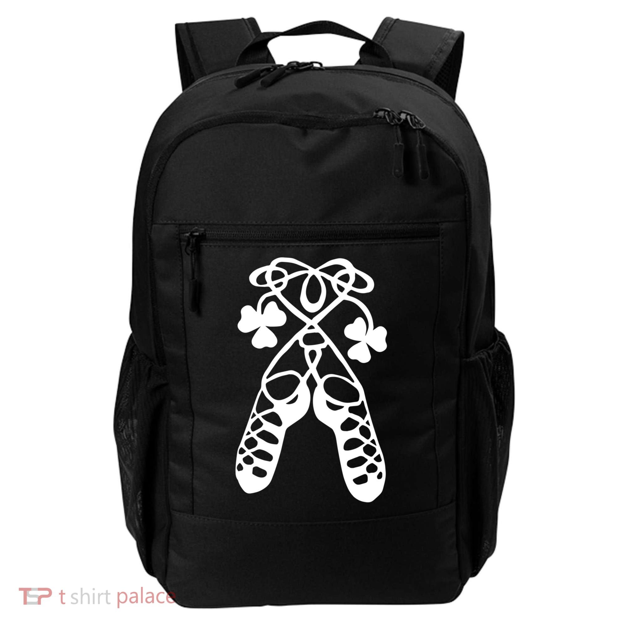 Irish Dance Soft Shoes Ghillies Lucky Feis Gift Backpack
