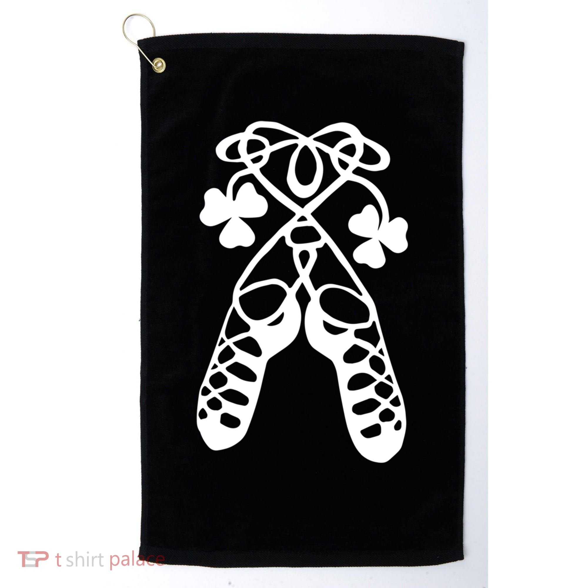 Irish Dance Soft Shoes Ghillies Lucky Feis Gift Golf Towel