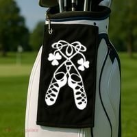 Irish Dance Soft Shoes Ghillies Lucky Feis Gift Golf Towel thumb 2