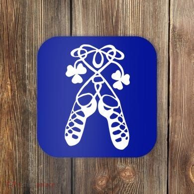 Irish Dance Soft Shoes Ghillies Lucky Feis Gift Coaster