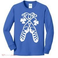 Irish Dance Soft Shoes Ghillies Lucky Feis Gift Kids Long Sleeve Shirt thumb 0