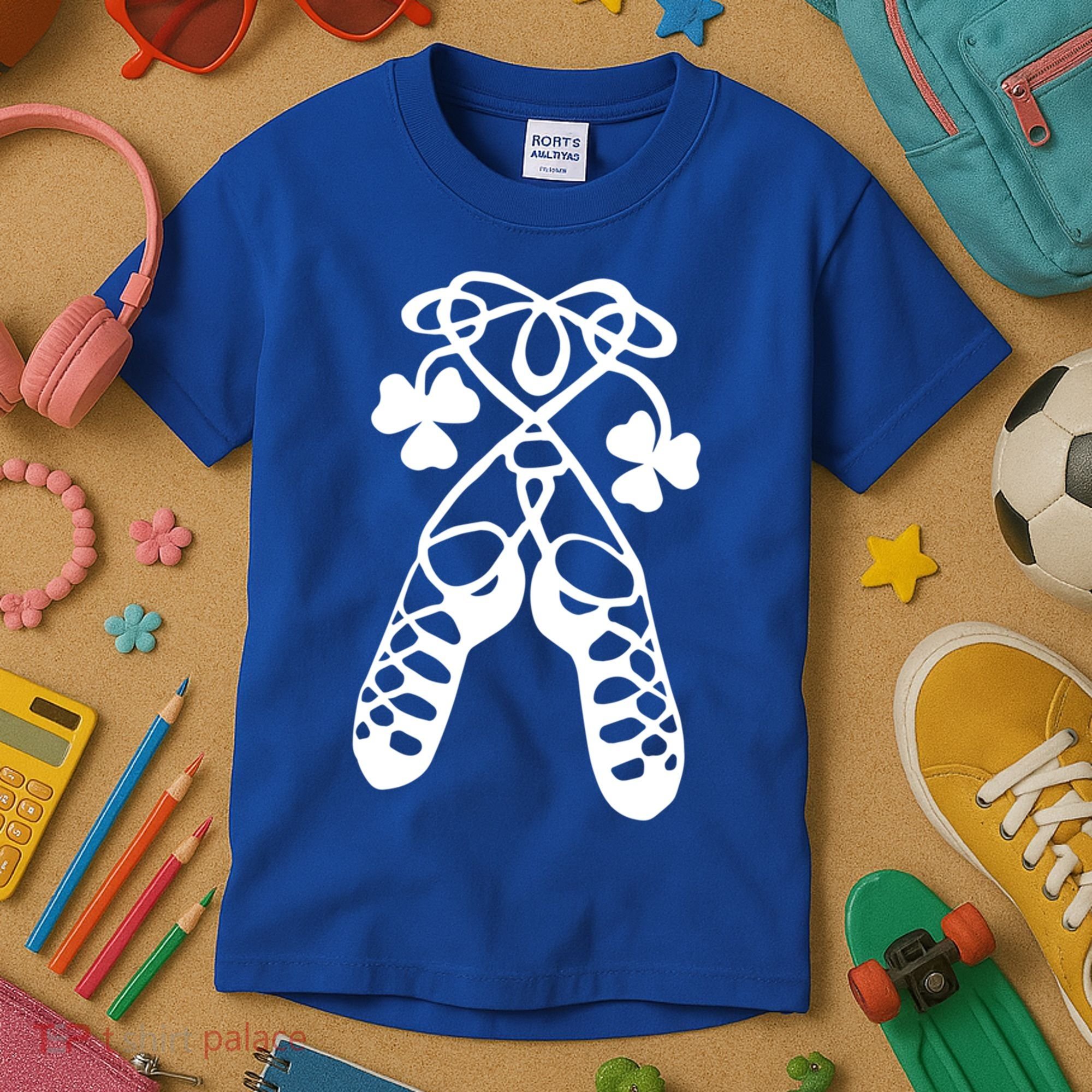 Irish Dance Soft Shoes Ghillies Lucky Feis Gift Kids T-Shirt