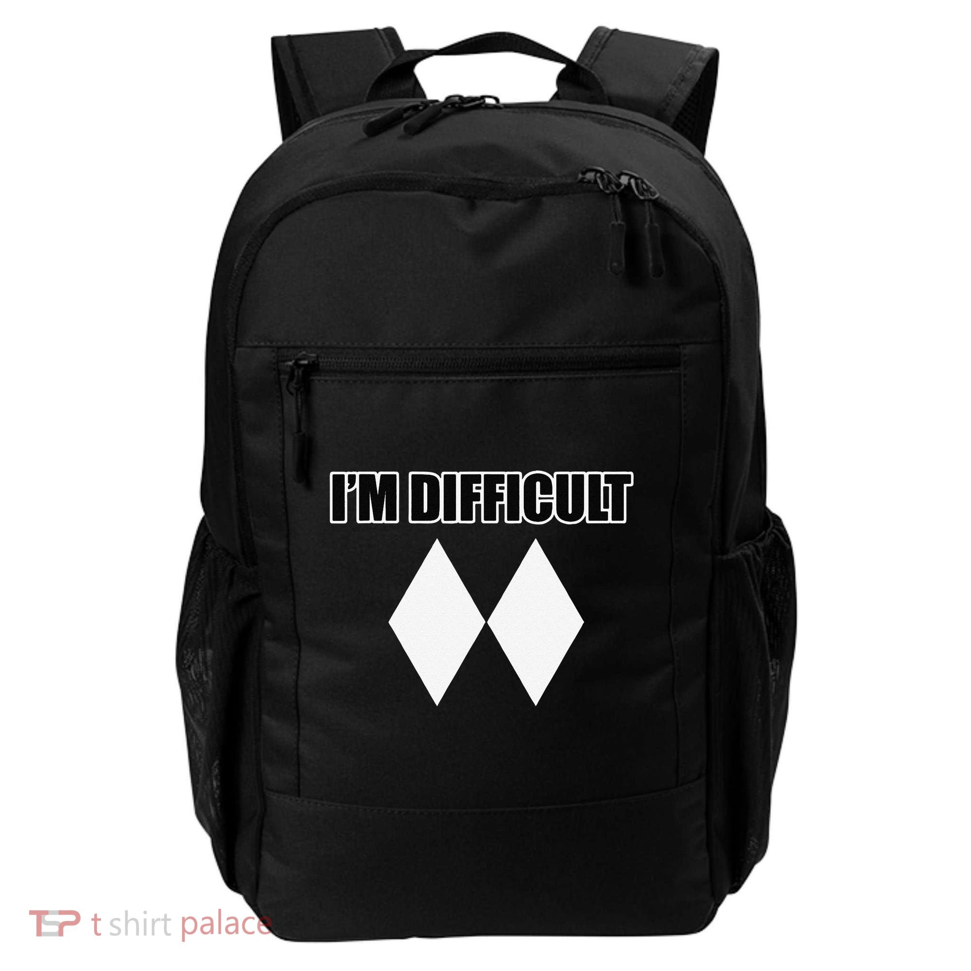 I'm Difficult Ski Funny Skier Snowboard Skiing Backpack