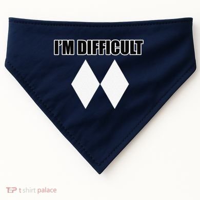 I'm Difficult Ski Funny Skier Snowboard Skiing USA-Made Doggie Bandana