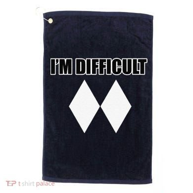 I'm Difficult Ski Funny Skier Snowboard Skiing Golf Towel