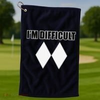 I'm Difficult Ski Funny Skier Snowboard Skiing Golf Towel thumb 1