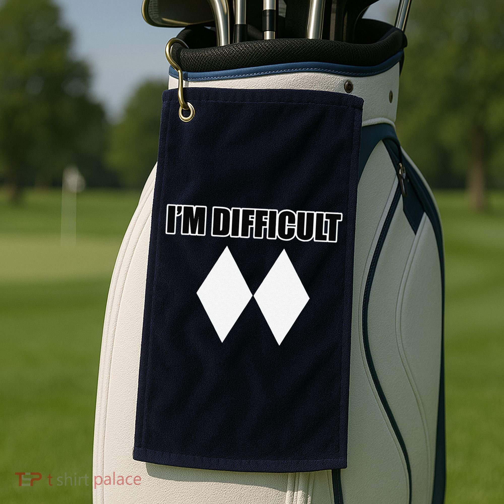 I'm Difficult Ski Funny Skier Snowboard Skiing Golf Towel