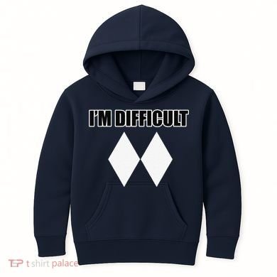 I'm Difficult Ski Funny Skier Snowboard Skiing Kids Hoodie
