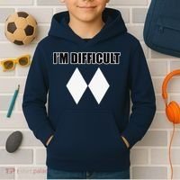 I'm Difficult Ski Funny Skier Snowboard Skiing Kids Hoodie thumb 2