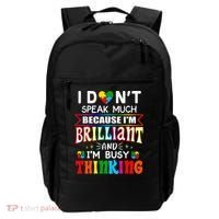 I Dont Speak Much Brilliant Autism Autistic Gift Backpack thumb 0