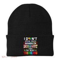 I Dont Speak Much Brilliant Autism Autistic Gift Beanie thumb 0