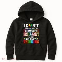 I Dont Speak Much Brilliant Autism Autistic Gift Kids Hoodie thumb 0