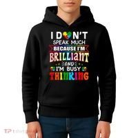 I Dont Speak Much Brilliant Autism Autistic Gift Kids Hoodie thumb 4