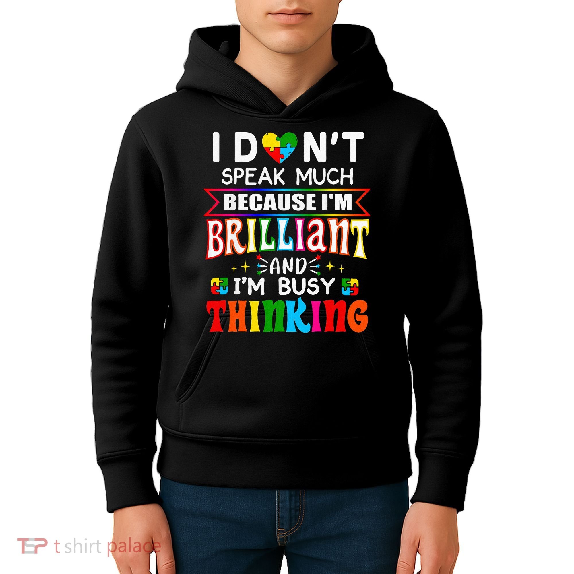 I Dont Speak Much Brilliant Autism Autistic Gift Kids Hoodie