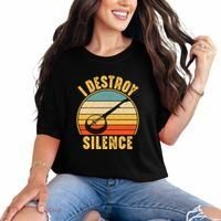I Destroy Silence Banjo Funny Musical Instrument Comfort Colors T-Shirt thumb 0
