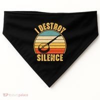 I Destroy Silence Banjo Funny Musical Instrument USA-Made Doggie Bandana thumb 0