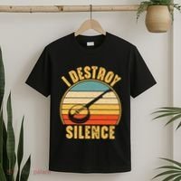 I Destroy Silence Banjo Funny Musical Instrument T-Shirt thumb 2