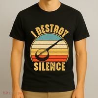 I Destroy Silence Banjo Funny Musical Instrument T-Shirt thumb 3