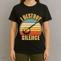 I Destroy Silence Banjo Funny Musical Instrument T-Shirt thumb 4