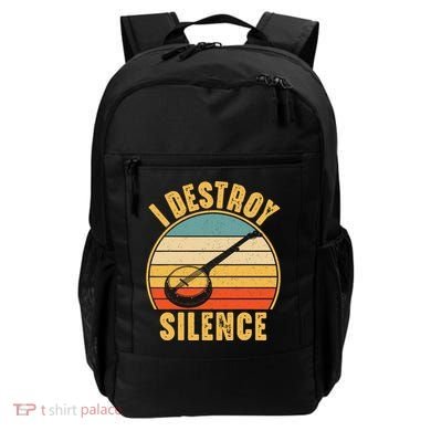 I Destroy Silence Banjo Funny Musical Instrument Backpack