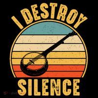 I Destroy Silence Banjo Funny Musical Instrument Ornament thumb 1