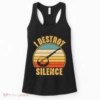 I Destroy Silence Banjo Funny Musical Instrument Women's Tank Top thumb 0