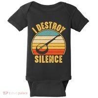 I Destroy Silence Banjo Funny Musical Instrument Baby Bodysuit thumb 0