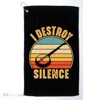 I Destroy Silence Banjo Funny Musical Instrument Golf Towel thumb 0