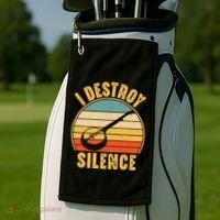 I Destroy Silence Banjo Funny Musical Instrument Golf Towel thumb 2