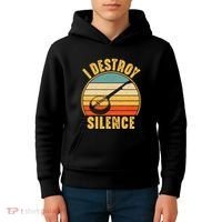 I Destroy Silence Banjo Funny Musical Instrument Kids Hoodie thumb 4