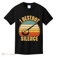 I Destroy Silence Banjo Funny Musical Instrument Kids T-Shirt thumb 0