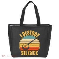 I Destroy Silence Banjo Funny Musical Instrument Tote Bag thumb 0