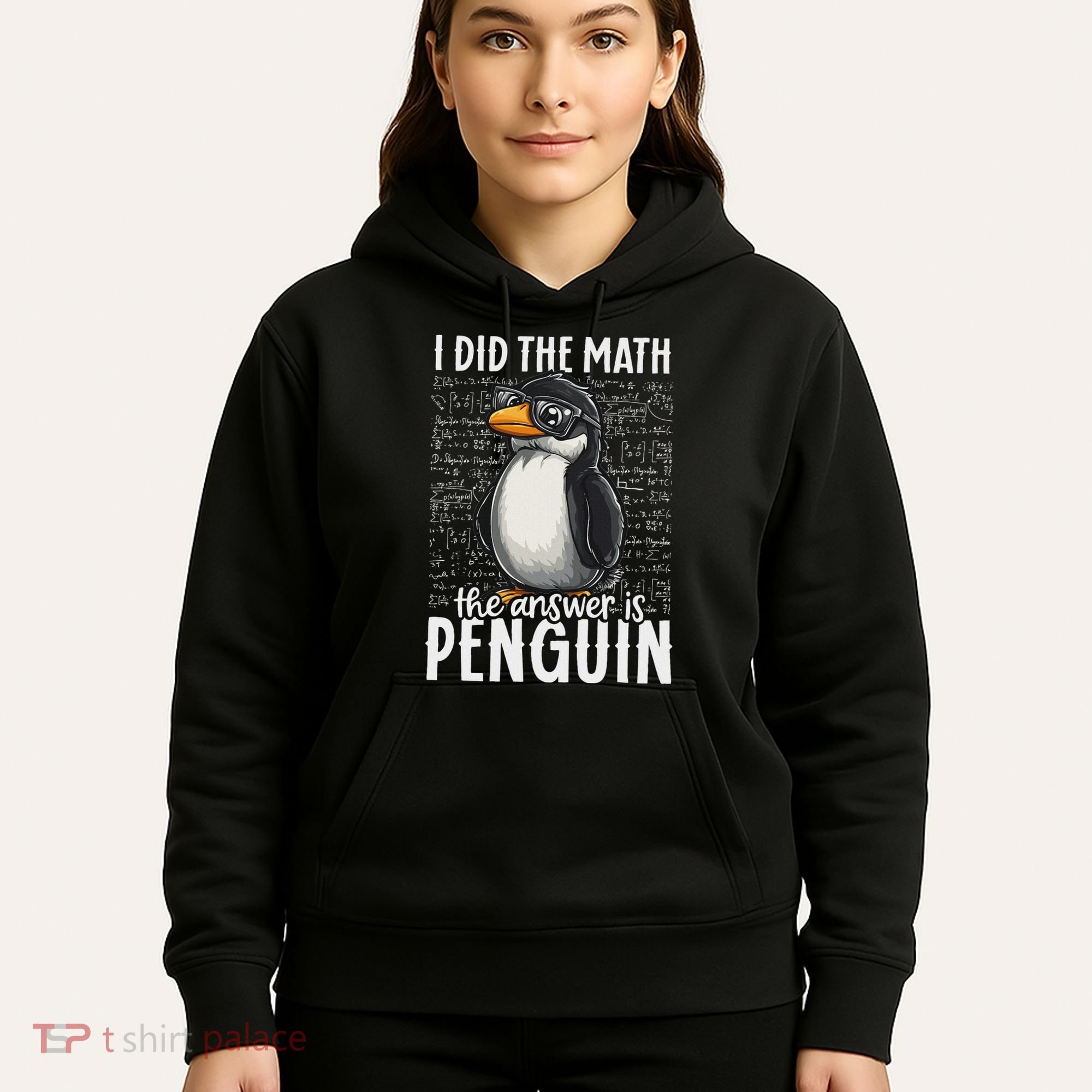 I Did The Math The Answer Is Penguin Funny Math Teacher Hoodie