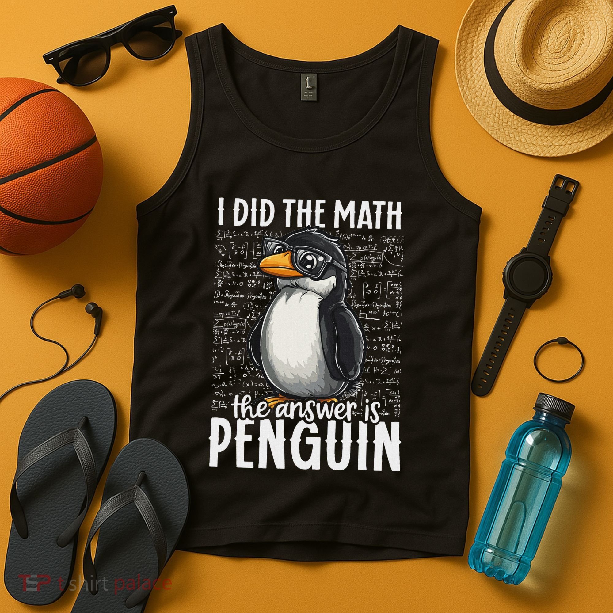 I Did The Math The Answer Is Penguin Funny Math Teacher Tank Top