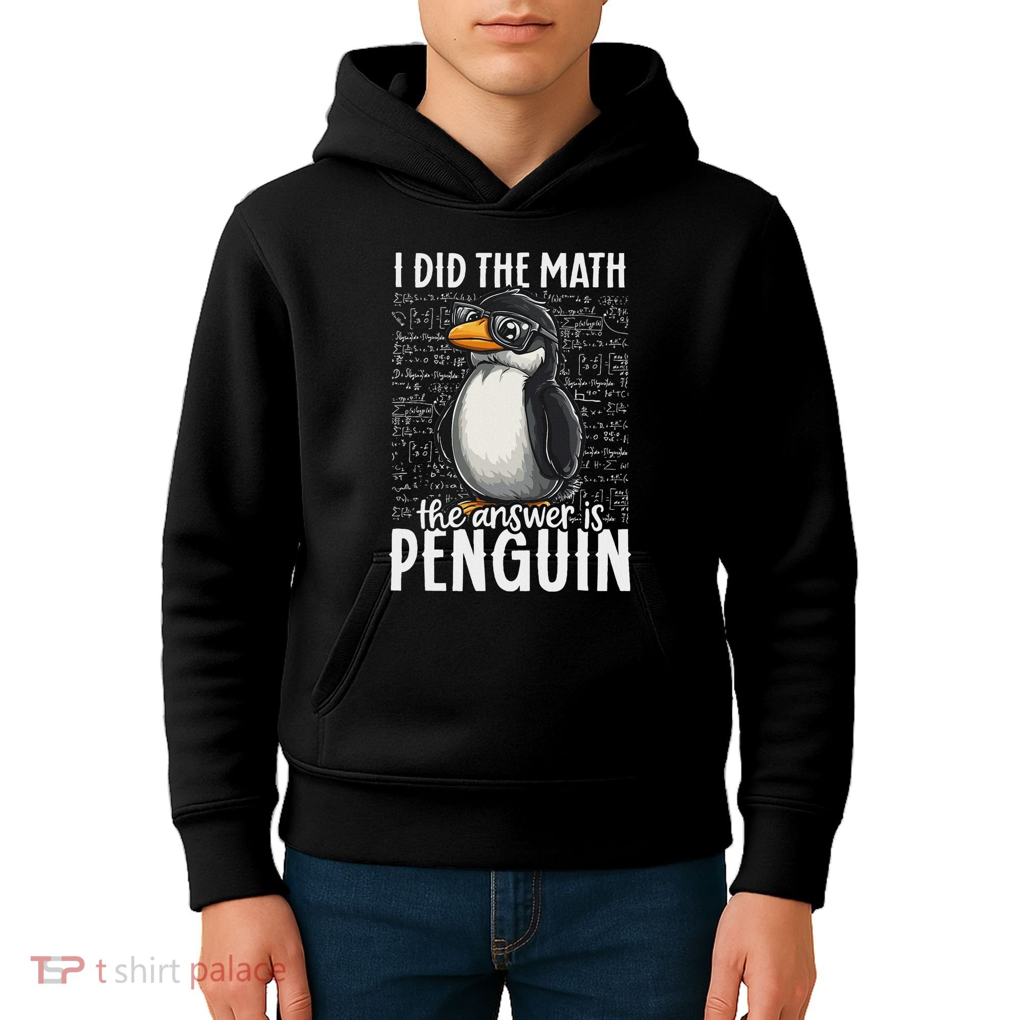 I Did The Math The Answer Is Penguin Funny Math Teacher Kids Hoodie