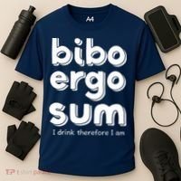 I Drink Therefore I Am Bibo Ergo Sum Philosophy Cooling Performance Crew T-Shirt thumb 3