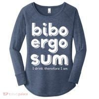 I Drink Therefore I Am Bibo Ergo Sum Philosophy Women's Perfect Tri Tunic Long Sleeve Shirt thumb 0