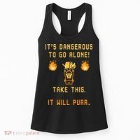 ITS DANGEROUS TO GO ALONE! TAKE THIS. IT WILL PURR. Women's Tank Top thumb 0