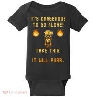ITS DANGEROUS TO GO ALONE! TAKE THIS. IT WILL PURR. Baby Bodysuit thumb 0