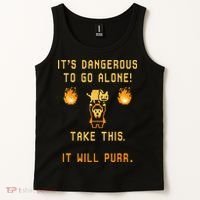 ITS DANGEROUS TO GO ALONE! TAKE THIS. IT WILL PURR. Tank Top thumb 2