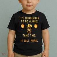 ITS DANGEROUS TO GO ALONE! TAKE THIS. IT WILL PURR. Toddler T-Shirt thumb 2