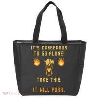 ITS DANGEROUS TO GO ALONE! TAKE THIS. IT WILL PURR. Tote Bag thumb 0
