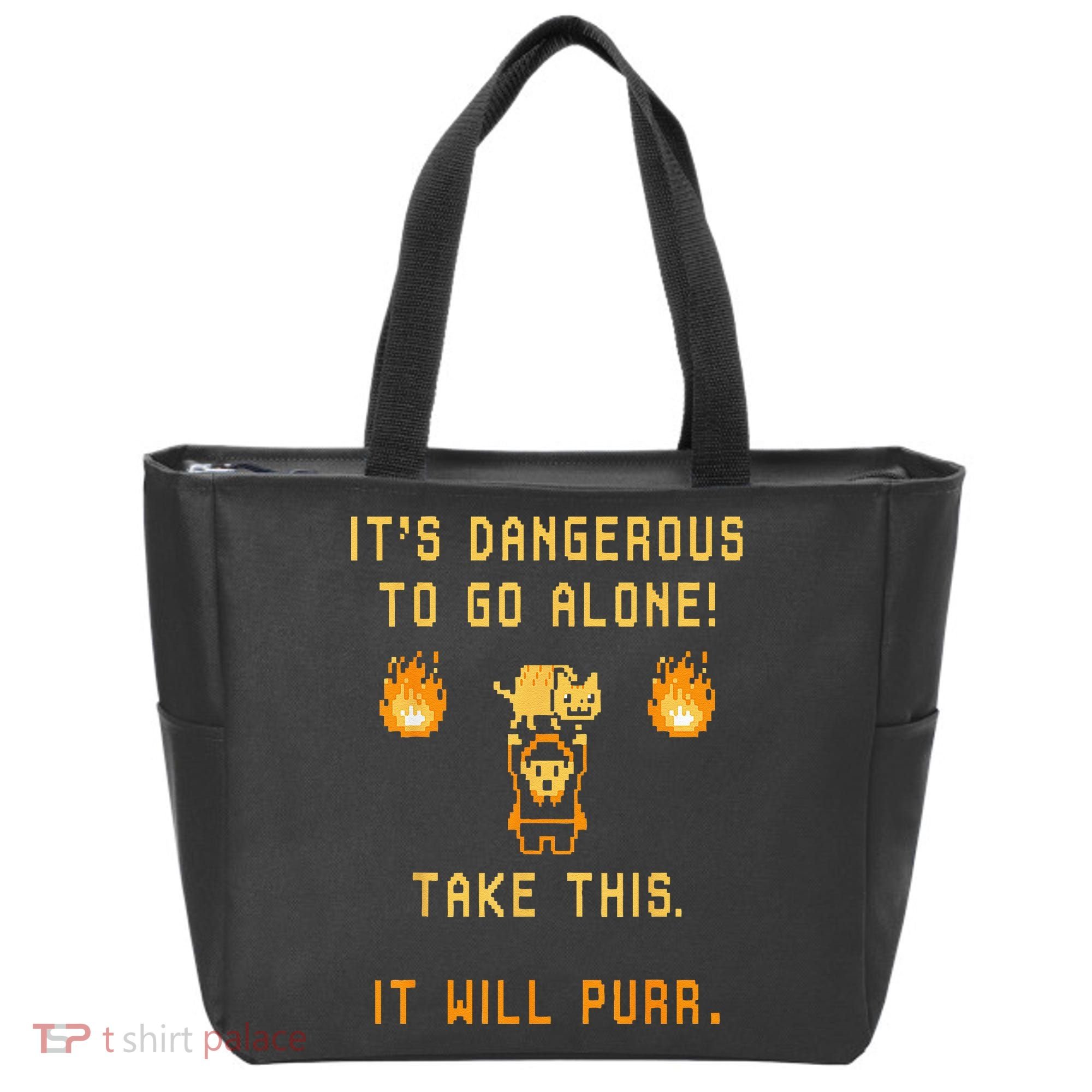 ITS DANGEROUS TO GO ALONE! TAKE THIS. IT WILL PURR. Tote Bag