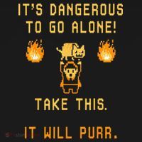ITS DANGEROUS TO GO ALONE! TAKE THIS. IT WILL PURR. Tote Bag thumb 4