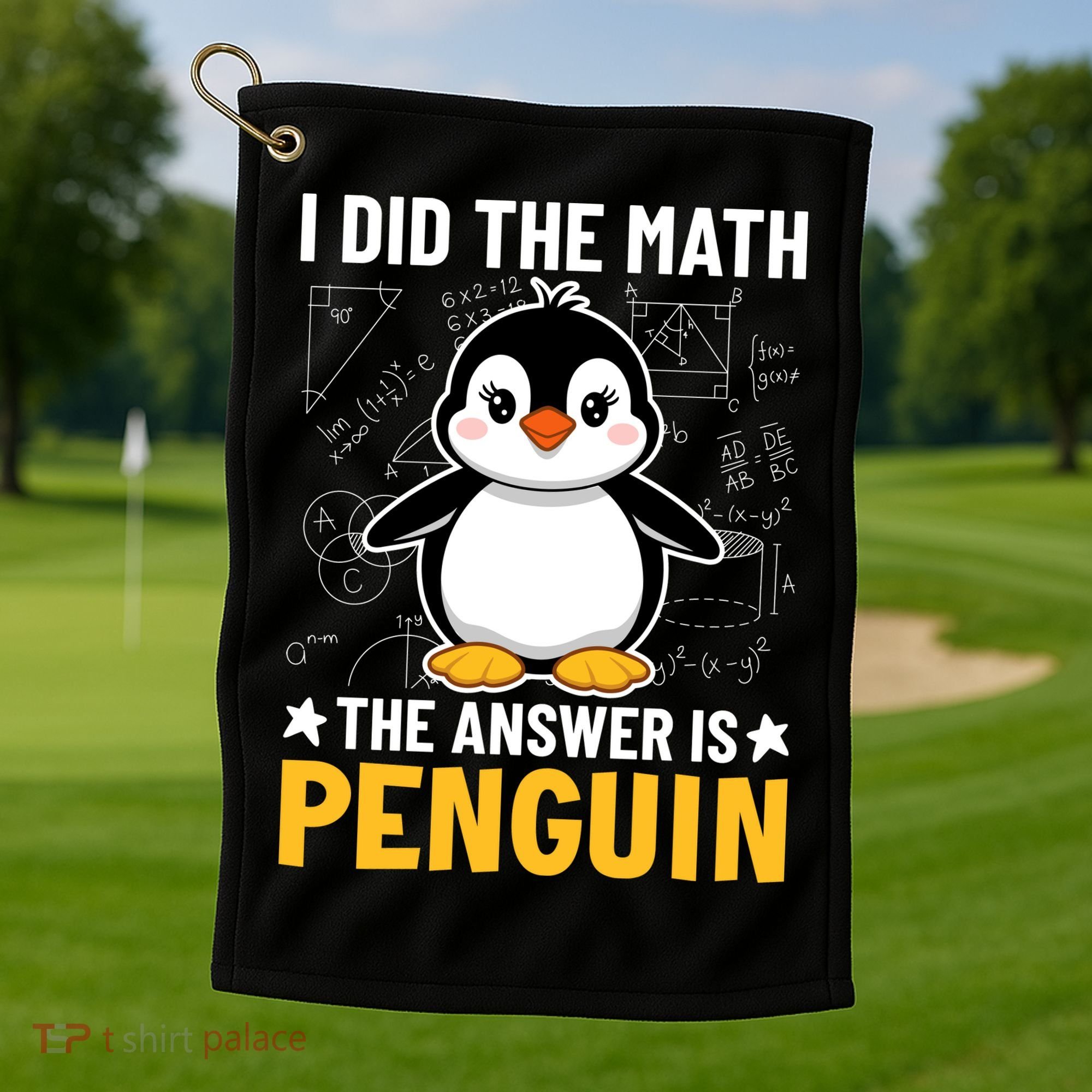 I Did The Math The Answer Is Penguin Lover Funny Golf Towel