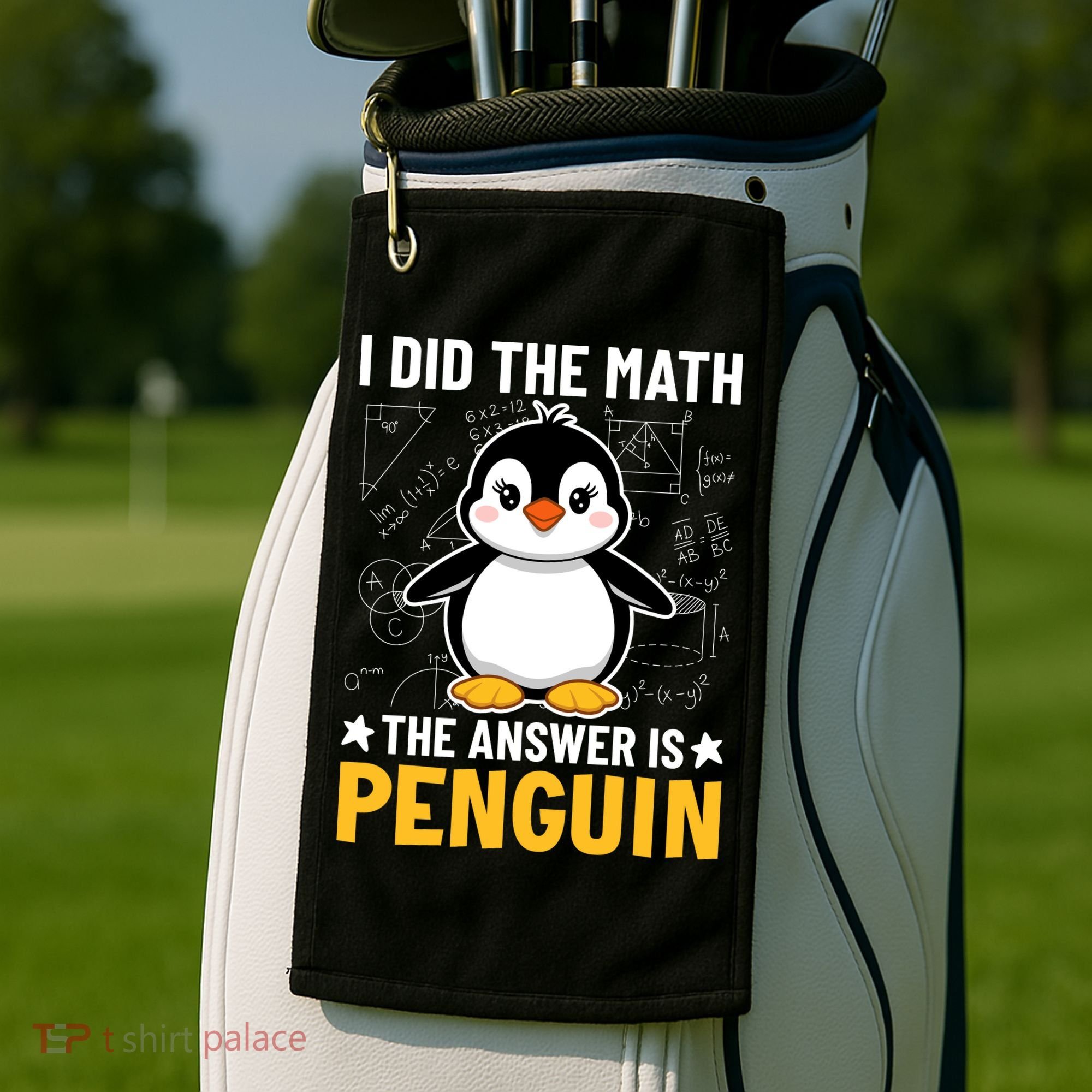 I Did The Math The Answer Is Penguin Lover Funny Golf Towel