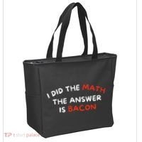 I Did The Math The Answer Is Bacon Funny Foodie Tote Bag thumb 2