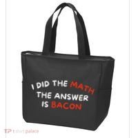I Did The Math The Answer Is Bacon Funny Foodie Tote Bag thumb 3