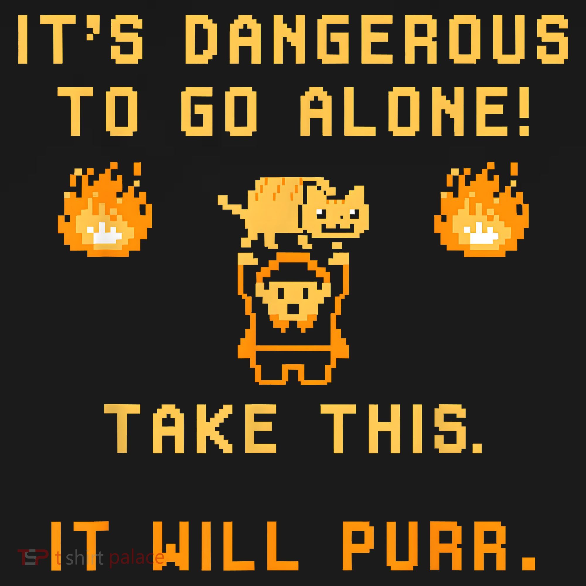 ITS DANGEROUS TO GO ALONE! TAKE THIS. IT WILL PURR USA-Made Doggie Bandana