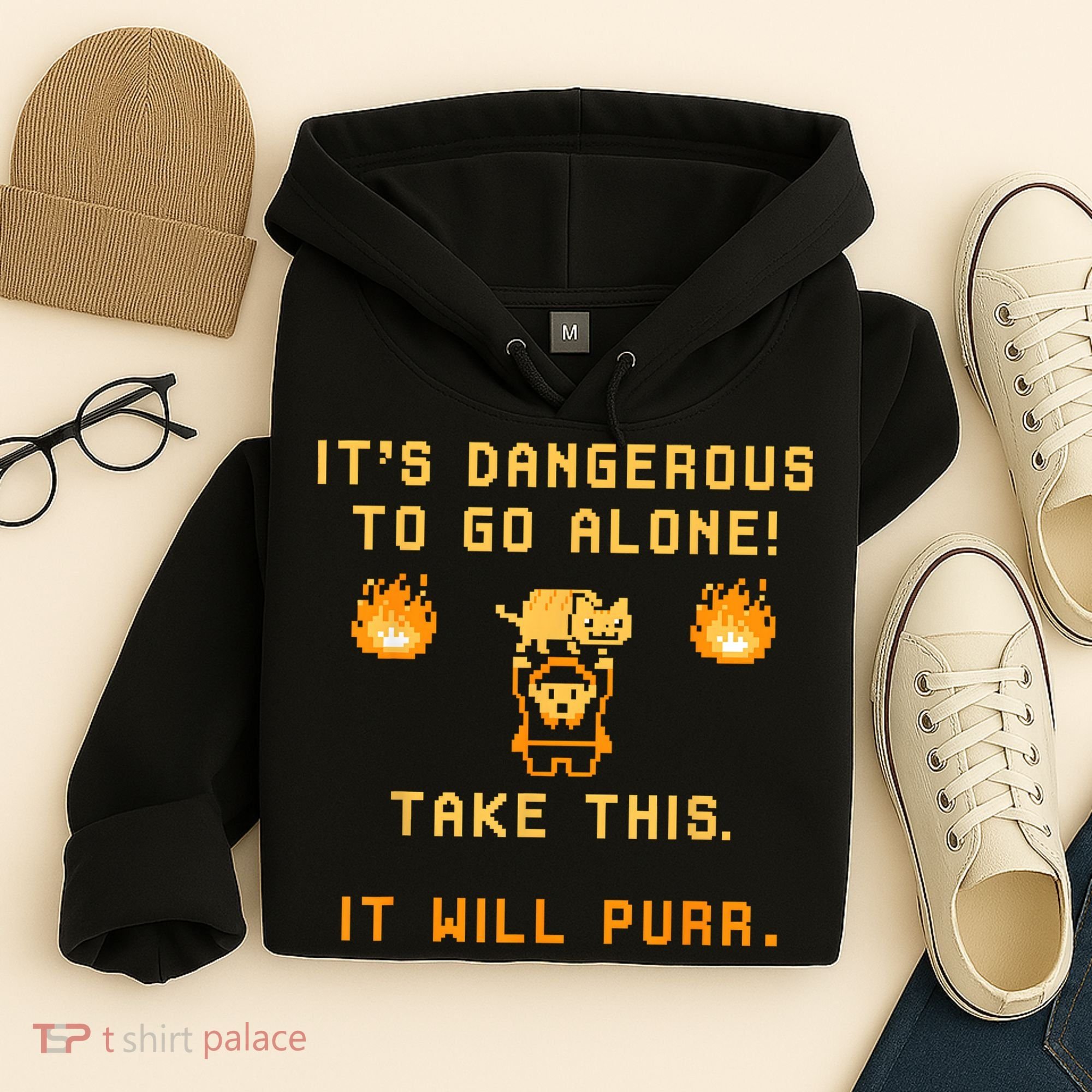 ITS DANGEROUS TO GO ALONE! TAKE THIS. IT WILL PURR Hoodie